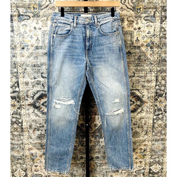SLVRLAKE Virginia Slim Jeans Size 27 Crossroads Wash Distressed High Waist Denim - Picture 1 of 14